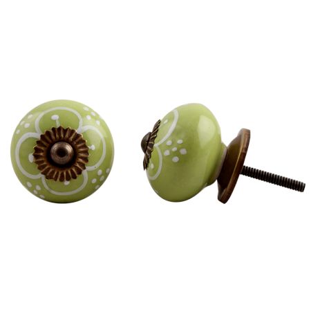 Light Green Painted Ceramic Knob